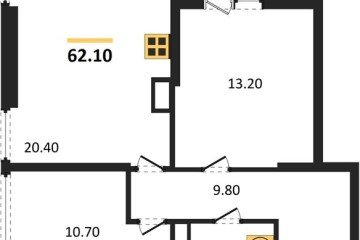 Фото №1: 2-комнатная квартира 62 м², 16/16 эт. - Краснодар, мкр. жилой комплекс Самолёт-6,