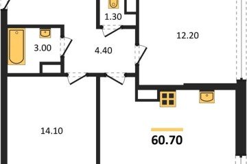 Фото №1: 2-комнатная квартира 60 м², 15/16 эт. - Краснодар, мкр. жилой комплекс Самолёт-6,