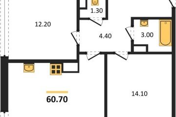 Фото №1: 2-комнатная квартира 60 м², 15/16 эт. - Краснодар, мкр. жилой комплекс Самолёт-6,