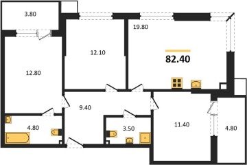 Фото №1: 3-комнатная квартира 82 м², 2/9 эт. - Краснодар, мкр. Парк Победы,