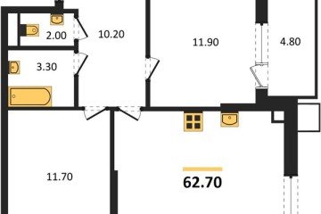 Фото №1: 2-комнатная квартира 62 м², 2/9 эт. - Краснодар, мкр. Парк Победы,