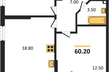 Фото №1: 2-комнатная квартира 60 м², 2/18 эт. - Краснодар, мкр. Парк Победы,