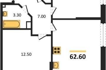 Фото №1: 2-комнатная квартира 62 м², 9/18 эт. - Краснодар, мкр. Парк Победы,