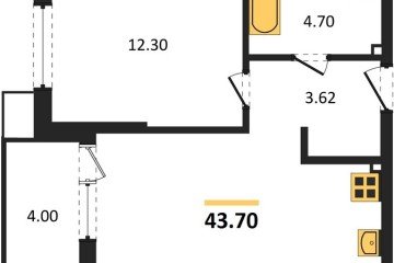 Фото №1: 1-комнатная квартира 43 м², 2/18 эт. - Краснодар, мкр. Парк Победы,