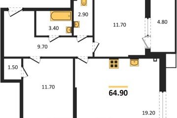 Фото №1: 2-комнатная квартира 64 м², 2/18 эт. - Краснодар, мкр. Парк Победы,