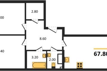 Фото №1: 2-комнатная квартира 67 м², 4/18 эт. - Краснодар, мкр. Парк Победы,