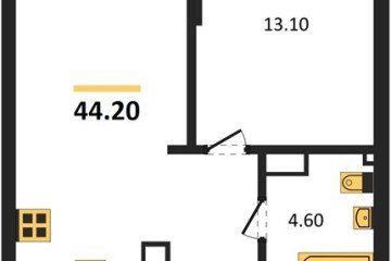 Фото №1: 1-комнатная квартира 44 м², 7/18 эт. - Краснодар, мкр. Парк Победы,