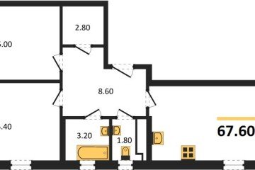 Фото №1: 2-комнатная квартира 67 м², 12/18 эт. - Краснодар, мкр. Парк Победы,