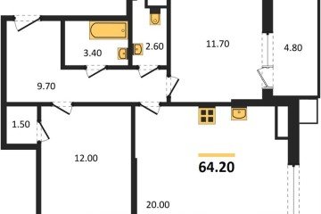Фото №1: 2-комнатная квартира 64 м², 18/18 эт. - Краснодар, мкр. Парк Победы,