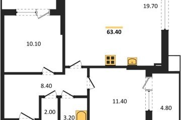 Фото №1: 2-комнатная квартира 63 м², 2/9 эт. - Краснодар, мкр. Парк Победы,