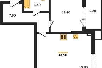 Фото №1: 1-комнатная квартира 47 м², 2/9 эт. - Краснодар, мкр. Парк Победы,