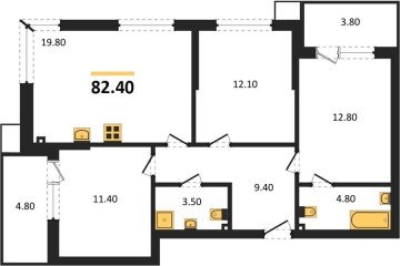 Фото №1: 3-комнатная квартира 82 м², 2/9 эт. - Краснодар, мкр. Парк Победы,