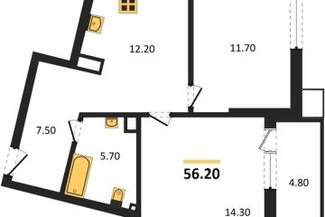 Фото №1: 2-комнатная квартира 56 м², 6/18 эт. - Краснодар, мкр. Парк Победы,