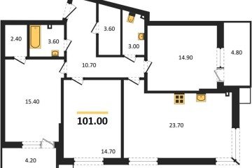 Фото №1: 3-комнатная квартира 101 м², 2/18 эт. - Краснодар, мкр. Парк Победы,