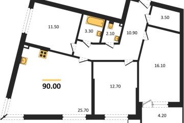 Фото №1: 3-комнатная квартира 90 м², 2/18 эт. - Краснодар, мкр. Парк Победы,