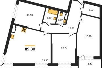 Фото №1: 3-комнатная квартира 89 м², 10/18 эт. - Краснодар, мкр. Парк Победы,