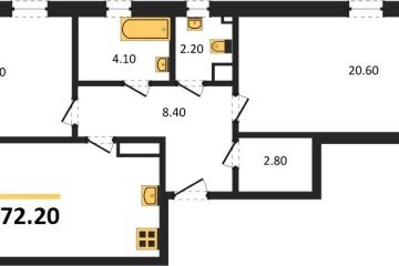 Фото №1: 2-комнатная квартира 72 м², 11/18 эт. - Краснодар, мкр. Парк Победы,