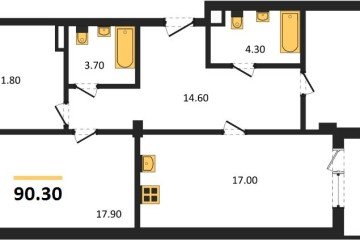 Фото №1: 3-комнатная квартира 92 м², 1/7 эт. - Краснодар, мкр. Фестивальный, ул. Круговая, 4/1