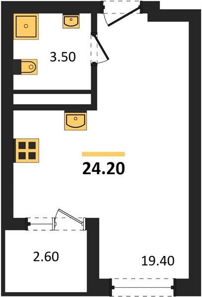 Фото №1: Студия 25&nbsp;м², 16/18&nbsp;эт. - Краснодар, Карасунский внутригородской округ, мкр. ЖК Первое Место, ул. Виктора Казанцева, 1.3лит1