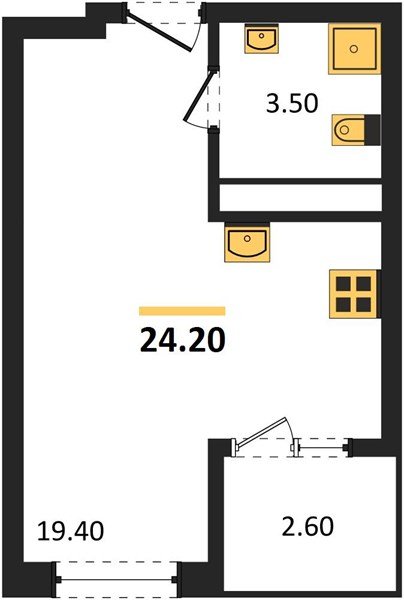 Фото №1: Студия 25&nbsp;м², 14/18&nbsp;эт. - Краснодар, Карасунский внутригородской округ, мкр. ЖК Первое Место, ул. Виктора Казанцева, 1.3лит1