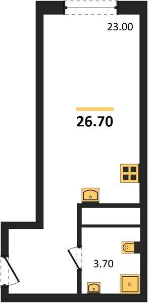 Фото №1: Студия 26&nbsp;м², 6/18&nbsp;эт. - Краснодар, Карасунский внутригородской округ, мкр. ЖК Первое Место, ул. Виктора Казанцева, 1.3лит1
