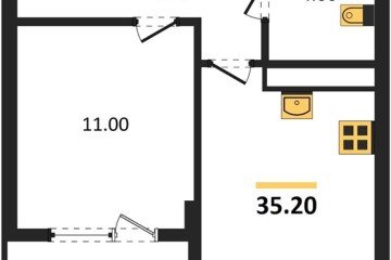 Фото №1: 1-комнатная квартира 37 м², 13/18 эт. - Краснодар, мкр. ЖК Первое Место, ул. Виктора Казанцева, 1.3лит1