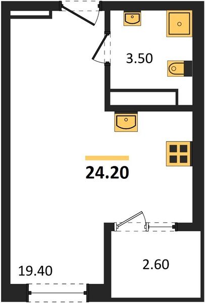 Фото №1: Студия 25&nbsp;м², 11/18&nbsp;эт. - Краснодар, Карасунский внутригородской округ, мкр. ЖК Первое Место, ул. Виктора Казанцева, 1.3лит1