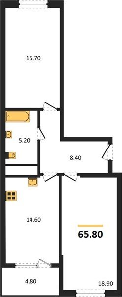 Фото №1: 2-комнатная квартира 67&nbsp;м², 15/18&nbsp;эт. - Краснодар, Карасунский внутригородской округ, мкр. ЖК Первое Место, ул. Виктора Казанцева, 1.3лит1