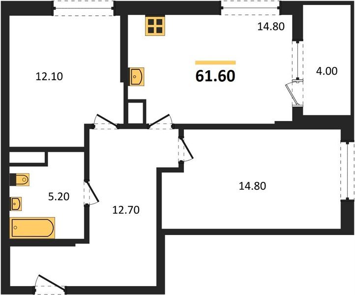 Фото №1: 2-комнатная квартира 63&nbsp;м², 16/18&nbsp;эт. - Краснодар, мкр. Карасунский внутригородской округ, ул. Виктора Казанцева