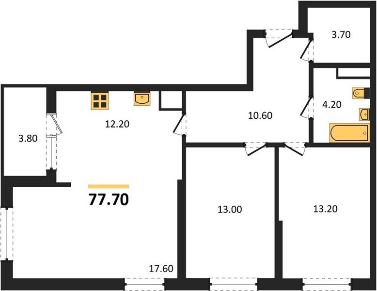 Фото №1: 2-комнатная квартира 79&nbsp;м², 2/18&nbsp;эт. - Краснодар, мкр. Карасунский внутригородской округ, ул. Виктора Казанцева
