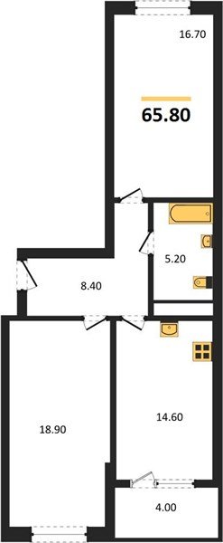 Фото №1: 2-комнатная квартира 67&nbsp;м², 10/18&nbsp;эт. - Краснодар, Карасунский внутригородской округ, мкр. ЖК Первое Место