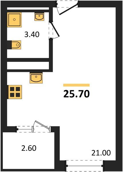 Фото №1: Студия 27&nbsp;м², 5/18&nbsp;эт. - Краснодар, Карасунский внутригородской округ, мкр. ЖК Первое Место