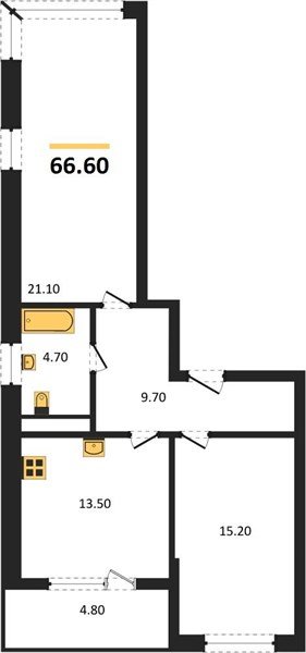 Фото №1: 2-комнатная квартира 69&nbsp;м², 5/18&nbsp;эт. - Краснодар, Карасунский внутригородской округ, мкр. ЖК Первое Место