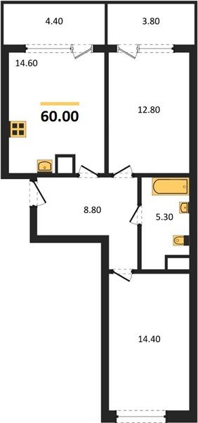 Фото №1: 2-комнатная квартира 64&nbsp;м², 5/18&nbsp;эт. - Краснодар, Карасунский внутригородской округ, мкр. ЖК Первое Место