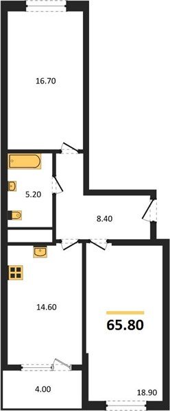 Фото №1: 2-комнатная квартира 67&nbsp;м², 7/18&nbsp;эт. - Краснодар, Карасунский внутригородской округ, мкр. ЖК Первое Место