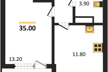 Фото №1: 1-комнатная квартира 36 м², 9/18 эт. - Краснодар, мкр. ЖК Первое Место,