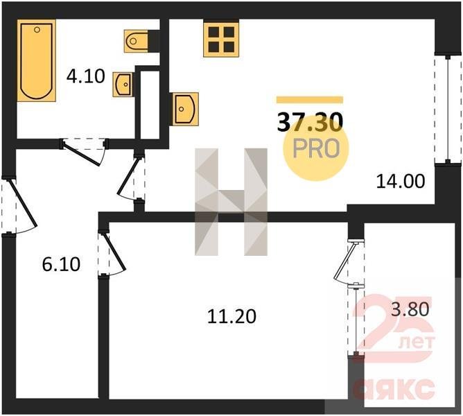 Фото №1: 1-комнатная квартира 37 м² - Краснодар, Карасунский внутригородской округ, 