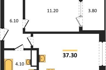 Фото №1: 1-комнатная квартира 39 м², 6/18 эт. - Краснодар, мкр. ЖК Первое Место, ул. Виктора Казанцева, 1.3лит2