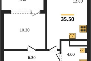 Фото №1: 1-комнатная квартира 37 м², 6/18 эт. - Краснодар, мкр. ЖК Первое Место, ул. Виктора Казанцева, 1.3лит2