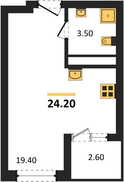 Фото №1: Студия 25&nbsp;м², 14/18&nbsp;эт. - Краснодар, Карасунский внутригородской округ, мкр. ЖК Первое Место, ул. Виктора Казанцева, 1.3лит2
