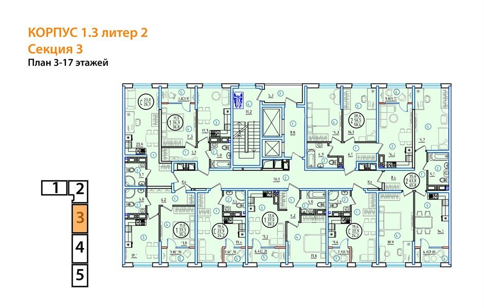 Фото №8: Студия 25&nbsp;м², 13/18&nbsp;эт. - Краснодар, Карасунский внутригородской округ, мкр. ЖК Первое Место, ул. Виктора Казанцева, 1.3лит2