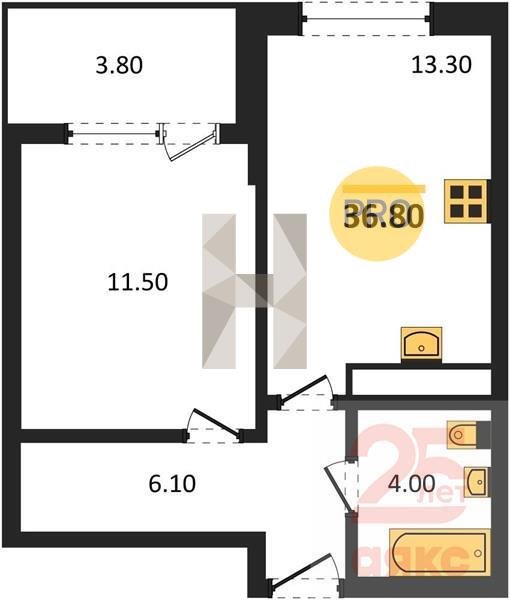 Фото №1: 1-комнатная квартира 36 м² - Краснодар, Карасунский внутригородской округ, ул. Виктора Казанцева, 1.4лит2