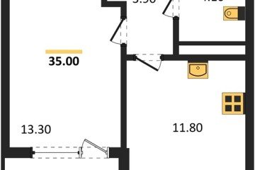 Фото №1: 1-комнатная квартира 36 м², 8/18 эт. - Краснодар, мкр. ЖК Первое Место,
