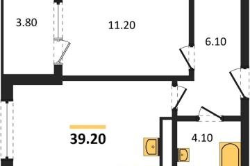 Фото №1: 1-комнатная квартира 39 м², 5/18 эт. - Краснодар, мкр. ЖК Первое Место,