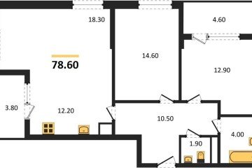 Фото №1: 2-комнатная квартира 82 м², 5/18 эт. - Краснодар, мкр. ЖК Первое Место,