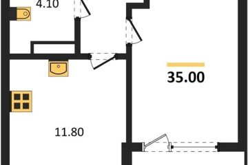 Фото №1: 1-комнатная квартира 36 м², 9/18 эт. - Краснодар, мкр. ЖК Первое Место,