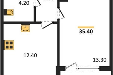Фото №1: 1-комнатная квартира 37 м², 2/18 эт. - Краснодар, мкр. ЖК Первое Место,