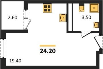 Фото №1: Студия 25 м², 13/18 эт. - Краснодар, мкр. ЖК Первое Место,