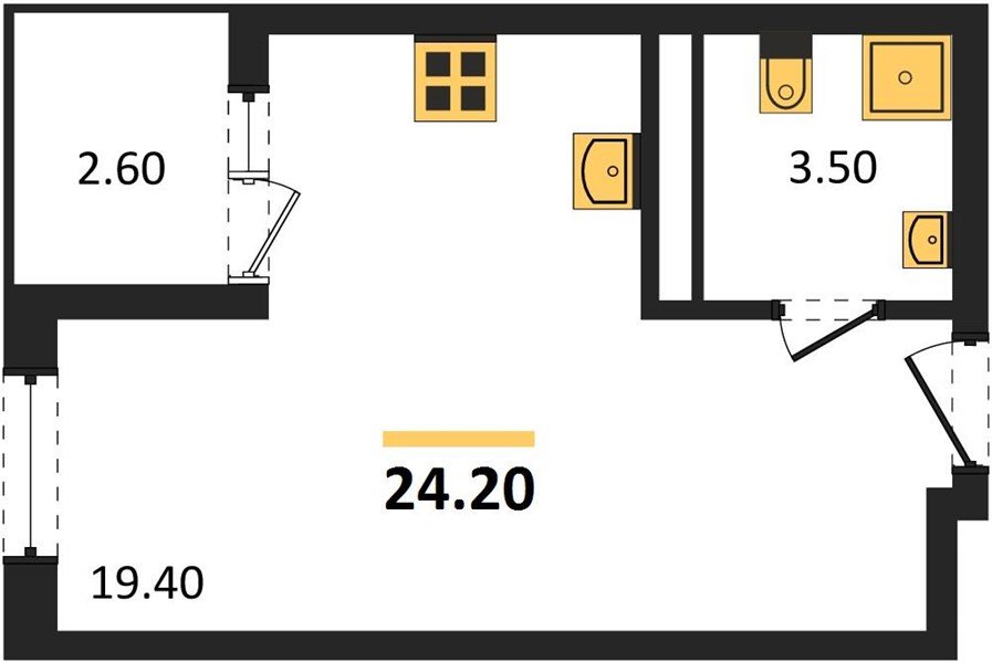 Фото №1: Студия 25&nbsp;м², 13/18&nbsp;эт. - Краснодар, Карасунский внутригородской округ, мкр. ЖК Первое Место