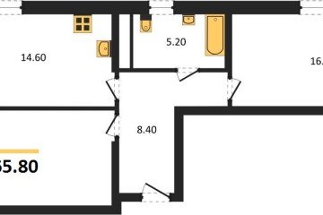 Фото №1: 2-комнатная квартира 67 м², 15/18 эт. - Краснодар, мкр. ЖК Первое Место,